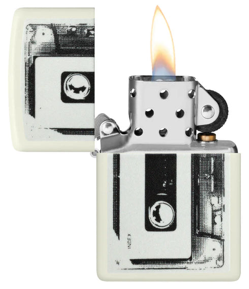 Zippo 46429 vžigalnik Cassette Tape, Glow in the Dark